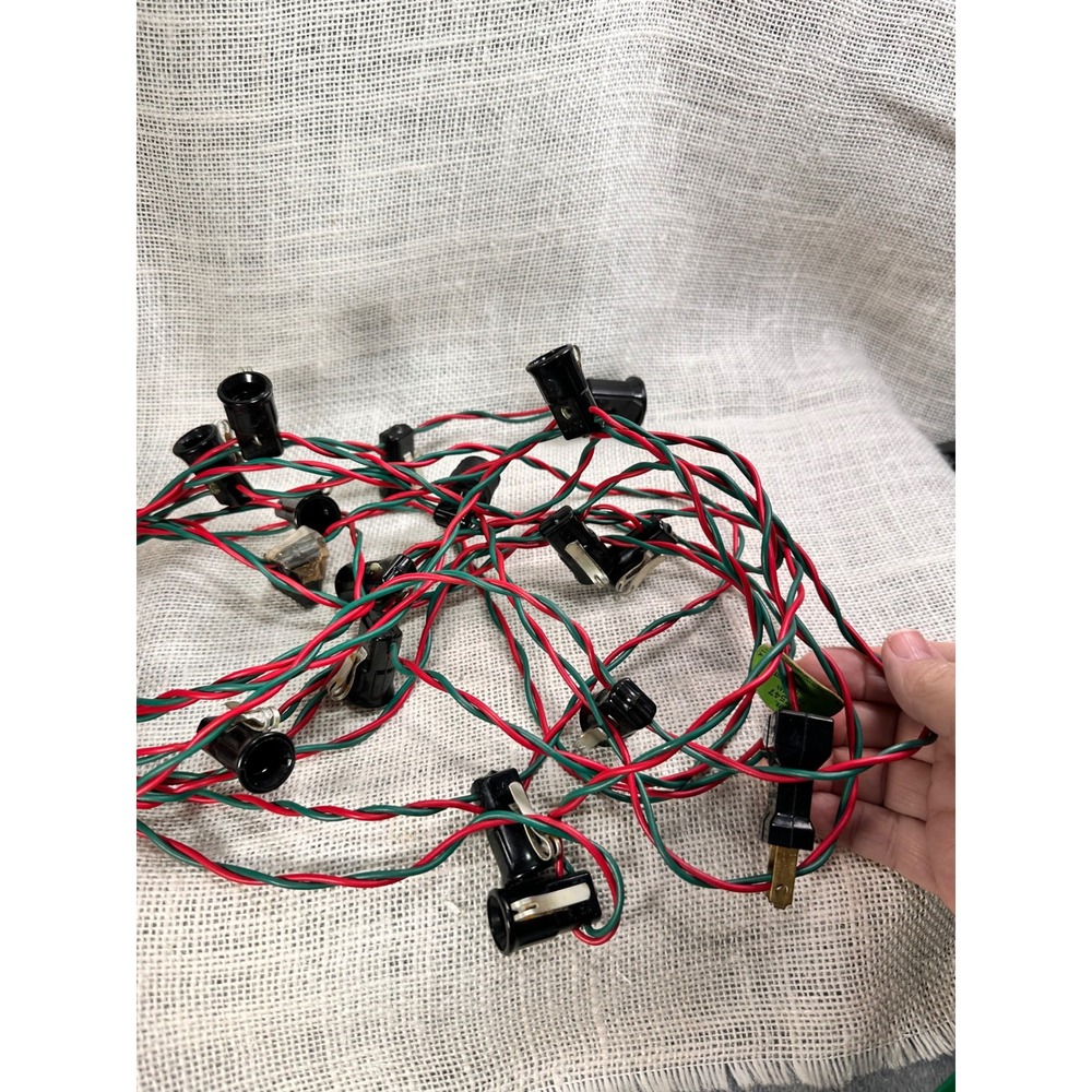 Vintage NOMA Christmas Lights 21 Ft Working String C7 Cord Rustic Decor Prop